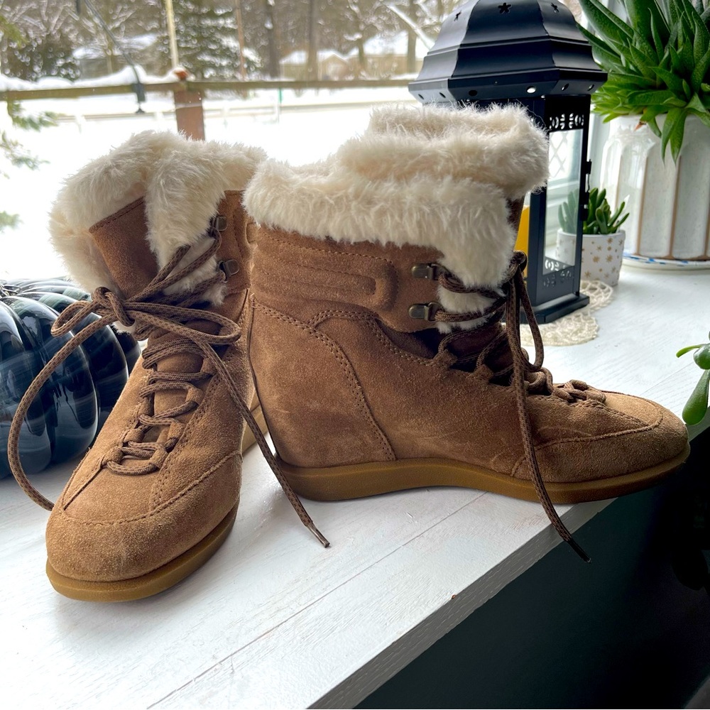 Nine West Wedge Boots Growler Suede woman’s 8.5